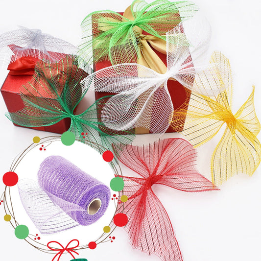 Poly Mesh Ribbon,6x338 Inch,Red Foil Mesh for Wreaths,Swags and Christmas Tree Decoration Ribbli Metallic V1189-LWWAL-20260401-06403