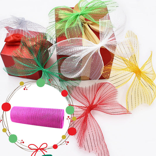 Poly Mesh Ribbon,6x338 Inch,Red Foil Mesh for Wreaths,Swags and Christmas Tree Decoration Ribbli Metallic V1189-LWWAL-20260401-06404