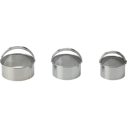 Round Biscuit Cutter with Handle, Stainless Steel Round Circle Doughnut Cutter, Heavy Duty Cookie Cutters, V1189-LWWAL-20260401-06433