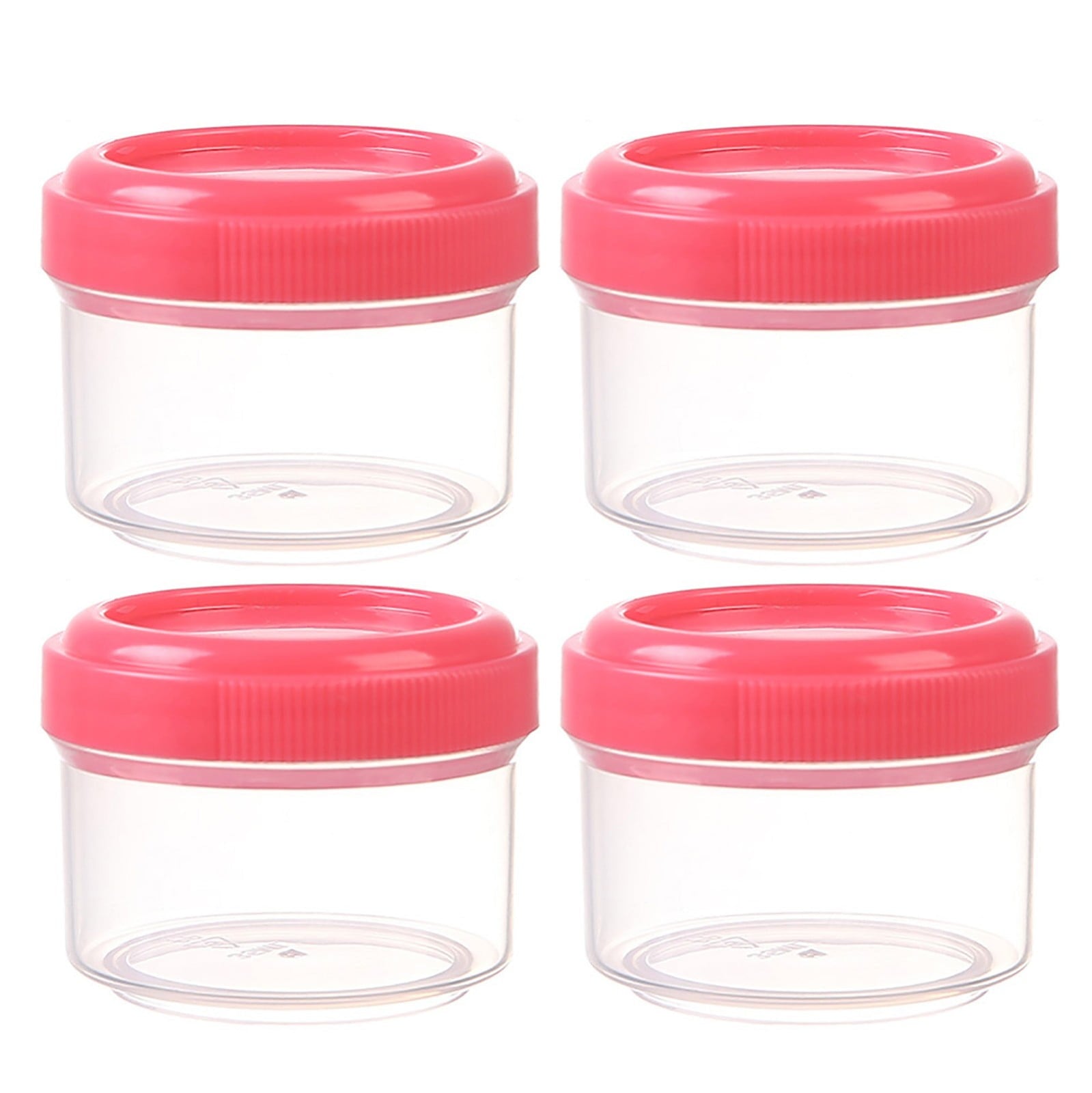 4Pcs Clear Plastic Jars With Lids,Small Plastic Storage Jars With Screw On Lids,Mini Wide-Mouth Refillable V1189-LWWAL-20260401-06456