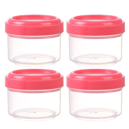 4Pcs Clear Plastic Jars With Lids,Small Plastic Storage Jars With Screw On Lids,Mini Wide-Mouth Refillable V1189-LWWAL-20260401-06456