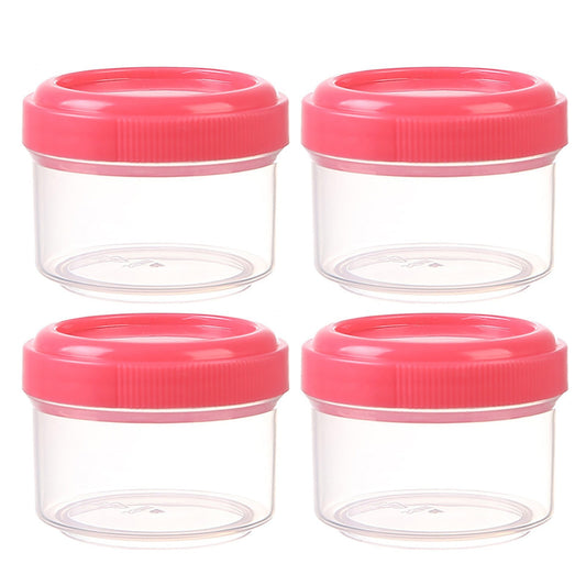 4Pcs Clear Plastic Jars With Lids,Small Plastic Storage Jars With Screw On Lids,Mini Wide-Mouth Refillable V1189-LWWAL-20260401-06456