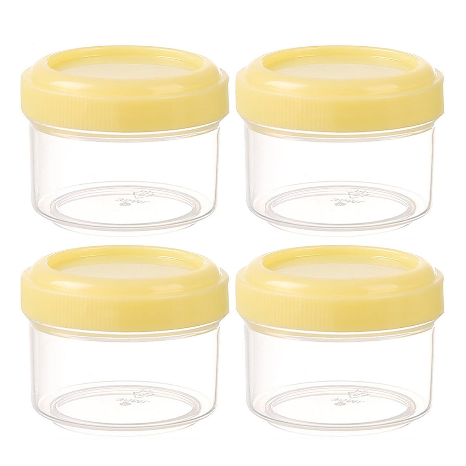 4Pcs Clear Plastic Jars With Lids,Small Plastic Storage Jars With Screw On Lids,Mini Wide-Mouth Refillable V1189-LWWAL-20260401-06456