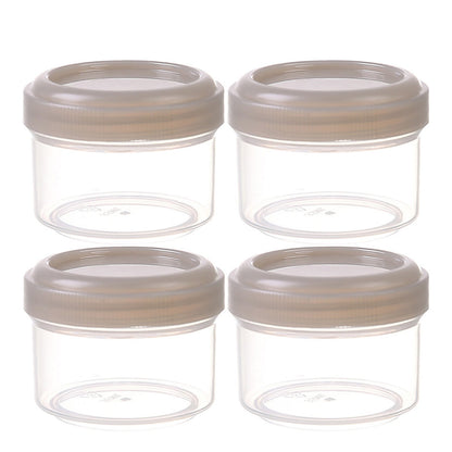 4Pcs Clear Plastic Jars With Lids,Small Plastic Storage Jars With Screw On Lids,Mini Wide-Mouth Refillable V1189-LWWAL-20260401-06457