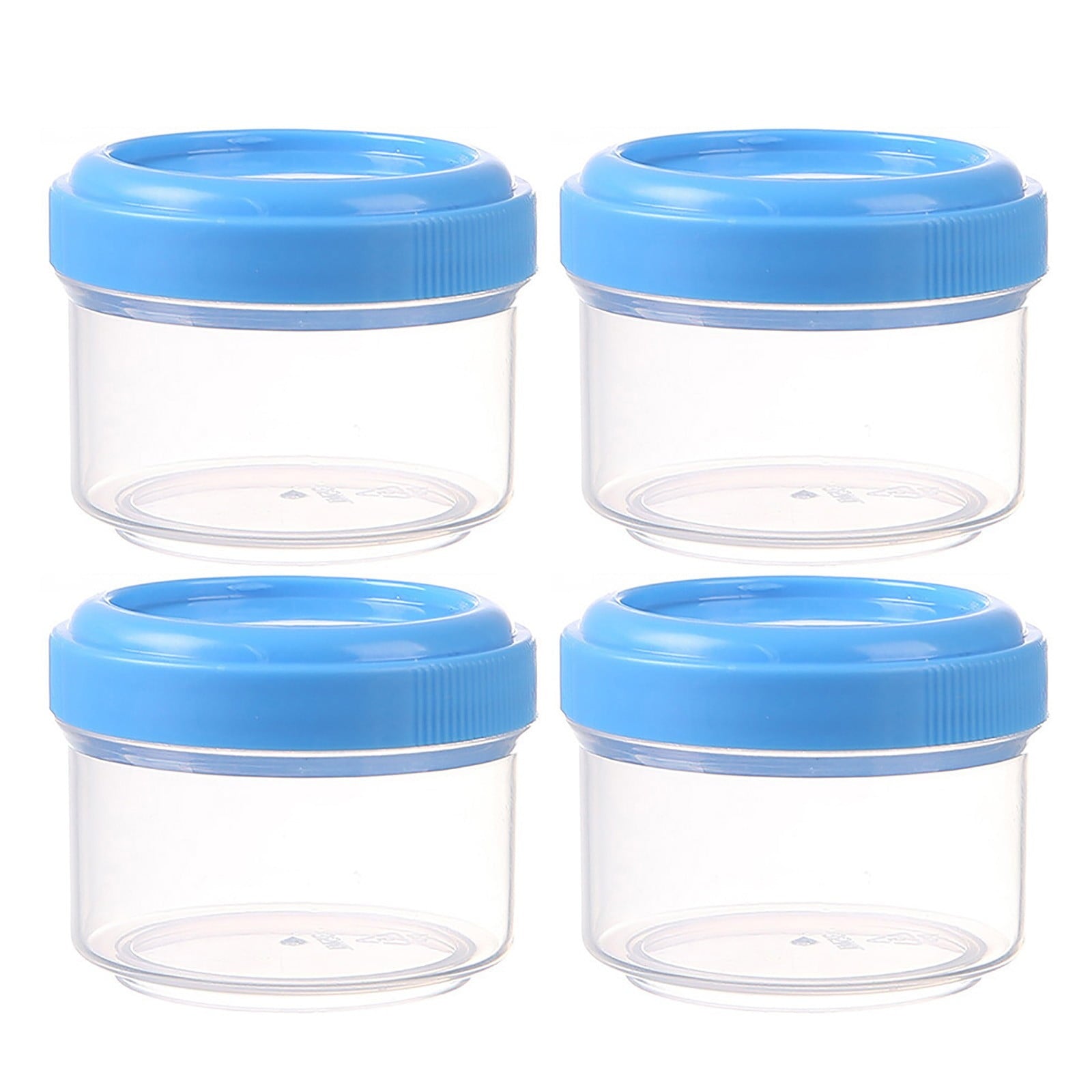 4Pcs Clear Plastic Jars With Lids,Small Plastic Storage Jars With Screw On Lids,Mini Wide-Mouth Refillable V1189-LWWAL-20260401-06457