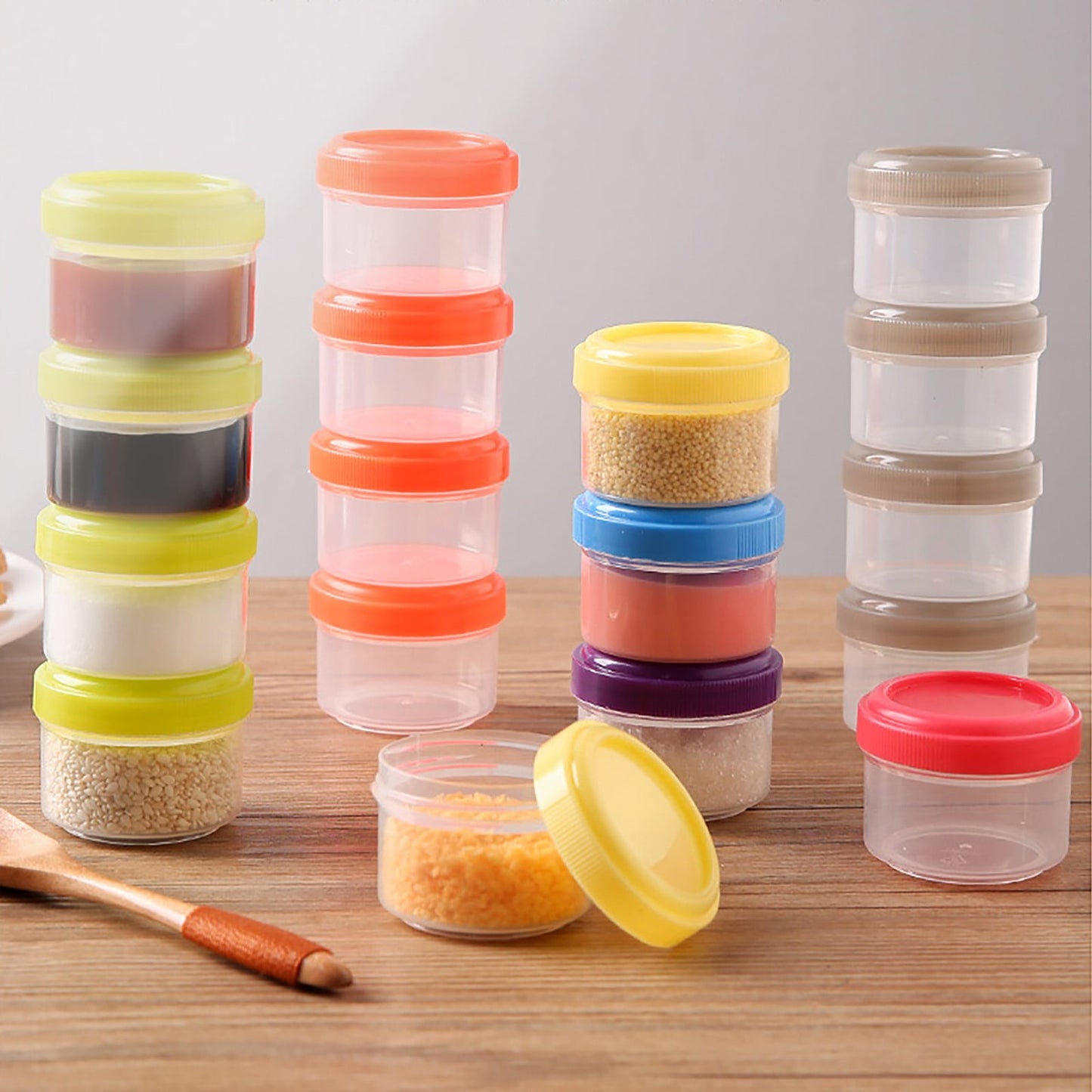 4Pcs Clear Plastic Jars With Lids,Small Plastic Storage Jars With Screw On Lids,Mini Wide-Mouth Refillable V1189-LWWAL-20260401-06457