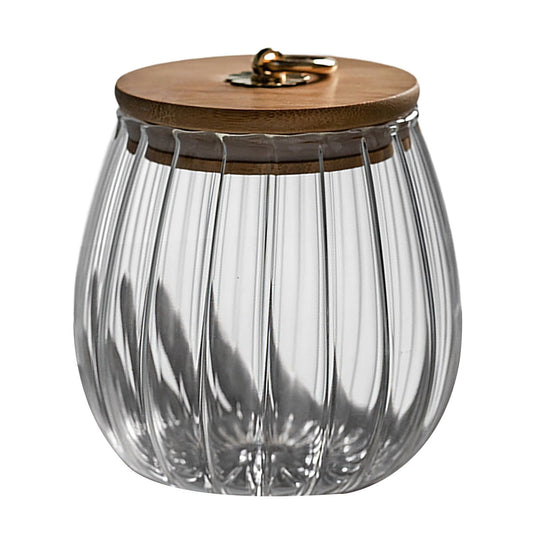 Sugar Containers With Bamboo Lids,Glass Coffee Canister Airtight Food Storage Jar With Lid, Candy Glass V1189-LWWAL-20260401-06481