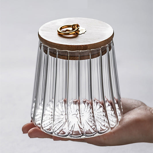 Sugar Containers With Bamboo Lids,Glass Coffee Canister Airtight Food Storage Jar With Lid, Candy Glass V1189-LWWAL-20260401-06482