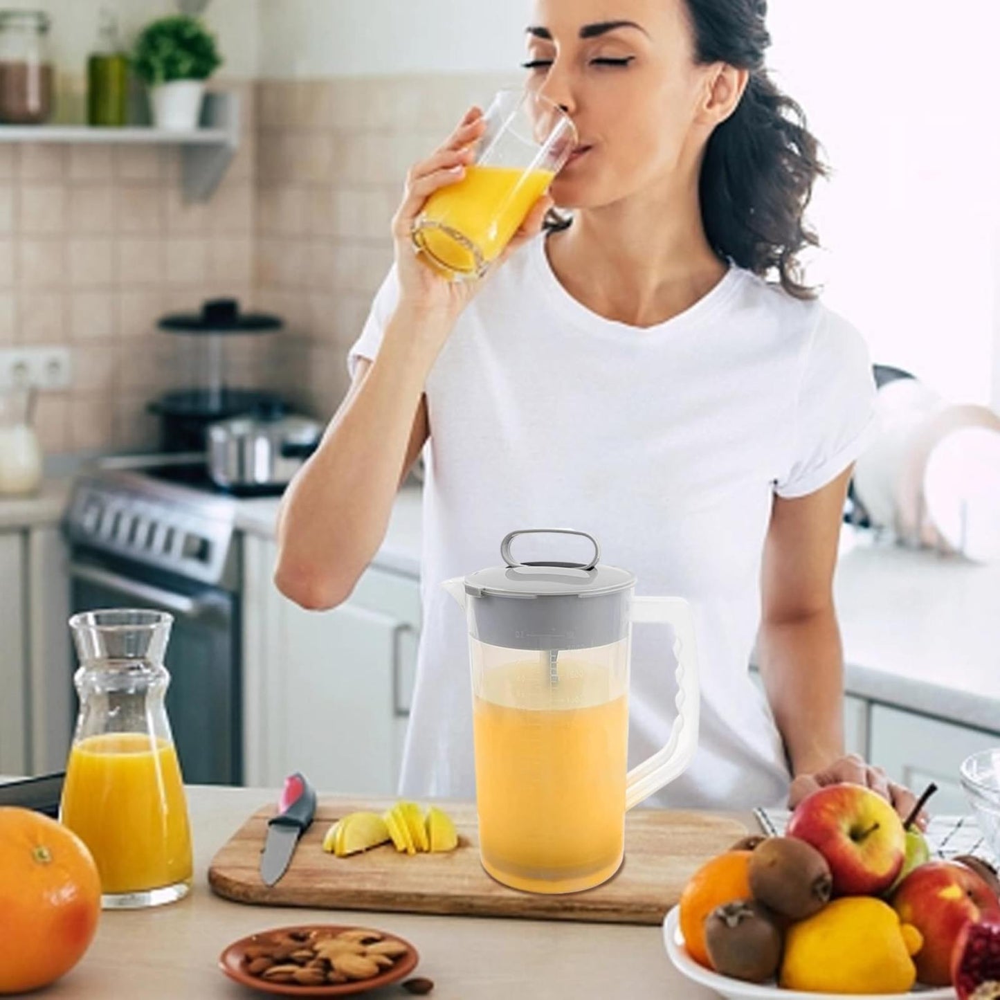 Mixing Pitcher For Drinks, 68 Oz Plastic Water Pitcher With Lid,Mixing Pitcher With Lid Drink V1189-LWWAL-20260401-06503