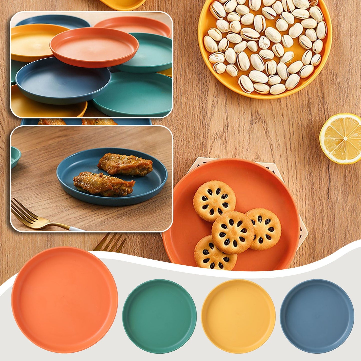 1Pcs Lightweight Mini Plastic Plates, Spit Bone Dishes ,Unbreakable Dinner Dishes Plates,Reusable Plate V1189-LWWAL-20260401-06505