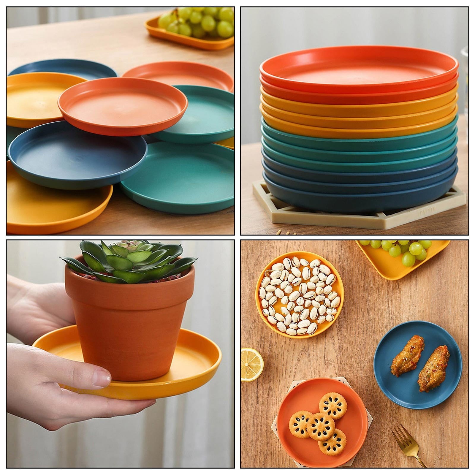 1Pcs Lightweight Mini Plastic Plates, Spit Bone Dishes ,Unbreakable Dinner Dishes Plates,Reusable Plate V1189-LWWAL-20260401-06507