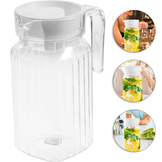 Small Plastic Carafe with Lid and Spout, 600ml Small Clear Water Jug for Hot/Cold Water, Iced Tea Pitcher for V1189-LWWAL-20260401-06515