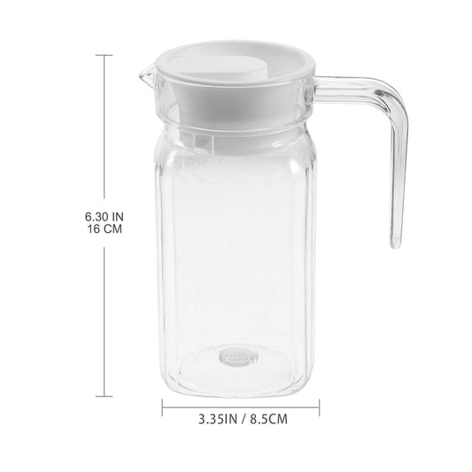 Small Plastic Carafe with Lid and Spout, 600ml Small Clear Water Jug for Hot/Cold Water, Iced Tea Pitcher for V1189-LWWAL-20260401-06515