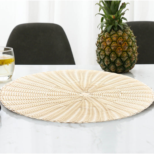 14 Inch Round Woven Placemats, Non Slip Heat Resistant Plastic Table Mats,Table Placemat For Household V1189-LWWAL-20260401-06517