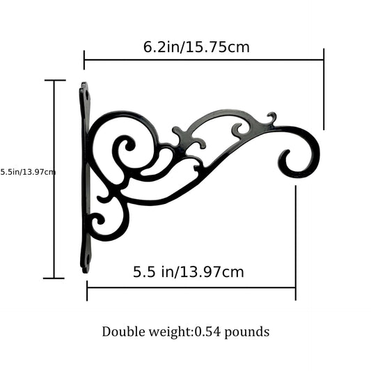 Hanging Plant Brackets Outdoor,5Inch Metal Fence Wall Plant Hanger Hooks,Plant Hanger Indoor,Heavy Duty Wall V1189-LWWAL-20260401-06518