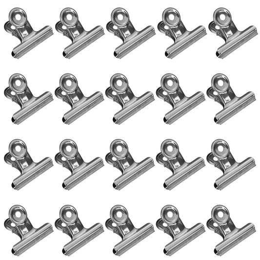20 Pack Metal Clips for Corkboard, Heavy Duty Bulldog Clips for Hanging Pictures, Small Hinge Clips for V1189-LWWAL-20260401-06526