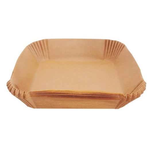 10/30/50/100 Pcs Air Fryer Disposable Paper Liners,8In Unbleached Square Parchment Paper Non-Stick Airfryer V1189-LWWAL-20260401-06605