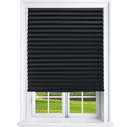 Window Blinds Cordless Blackout, No Drill Cut to Size Clip On Stick On Self Adhesive Temporary Blinds Pleated V1189-LWWAL-20260401-06618