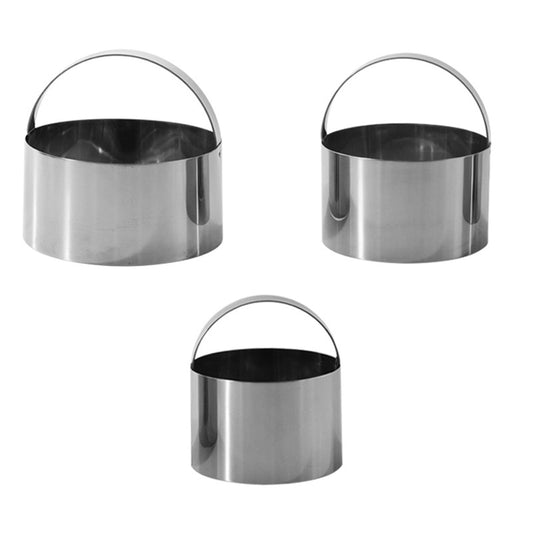 3 Pcs Round Biscuit Cutter With Handle,Circle Biscuit Cutter,Stainless Steel Round Circle Doughnut Cutter V1189-LWWAL-20260401-06675