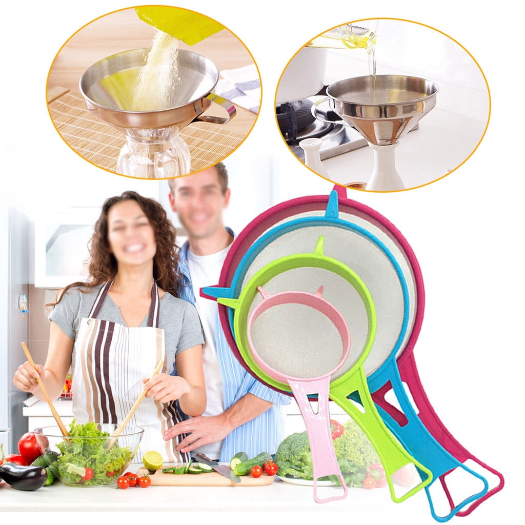 4 Pcs Plastic Mesh Strainer Colander Set,Nylon Mesh Strainer Food Yogurt Mesh Sieve,Plastic Mesh V1189-LWWAL-20260401-06688