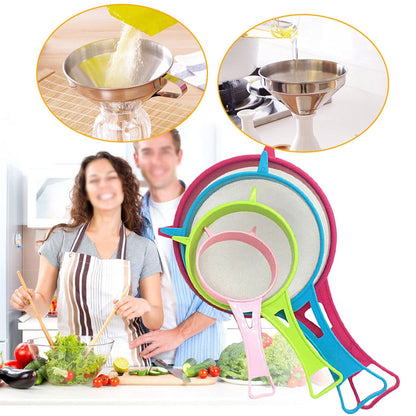 4 Pcs Plastic Mesh Strainer Colander Set,Nylon Mesh Strainer Food Yogurt Mesh Sieve,Plastic Mesh V1189-LWWAL-20260401-06688