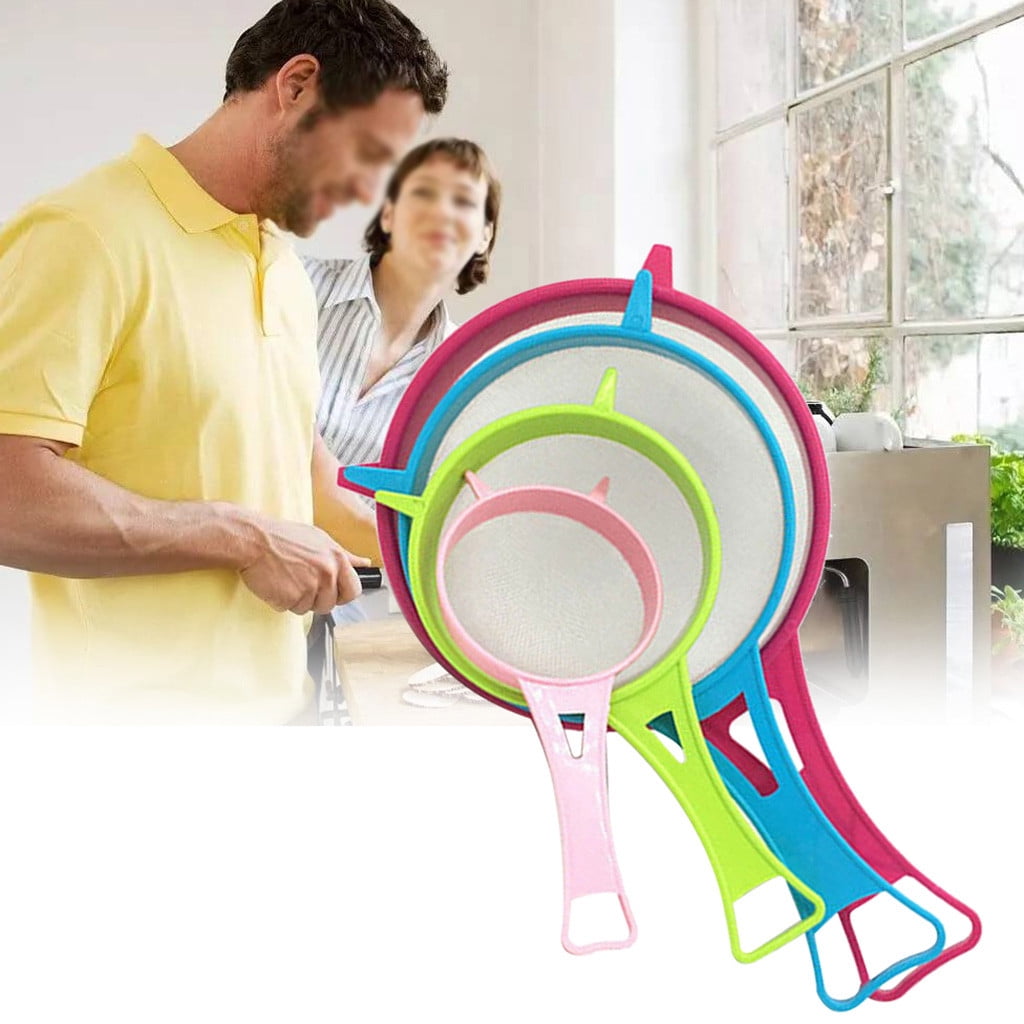 4 Pcs Plastic Mesh Strainer Colander Set,Nylon Mesh Strainer Food Yogurt Mesh Sieve,Plastic Mesh V1189-LWWAL-20260401-06688