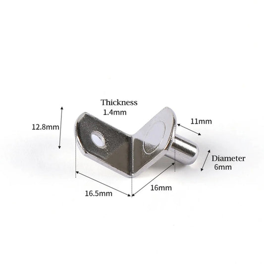 20 Pcs Shelf Support Peg,L Shaped Metal Shelf Peg With Hole,6 Mm Cabinet Shelf Bracket Peg,L-Shaped Plated V1189-LWWAL-20260401-06699