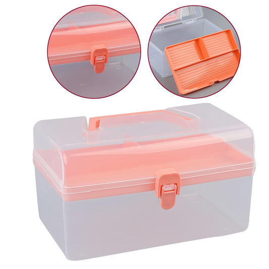 Home Box and Travel Storage Box, Plastic Kit Case Container Empty, Box with Lock Lid & Handle, Emergency V1189-LWWAL-20260401-06721