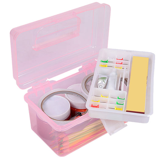 Home Box and Travel Storage Box, Plastic Kit Case Container Empty, Box with Lock Lid & Handle, Emergency V1189-LWWAL-20260401-06722