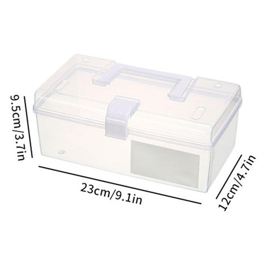 Home Box and Travel Storage Box, Plastic Kit Case Container Empty, Box with Lock Lid & Handle, Emergency V1189-LWWAL-20260401-06727