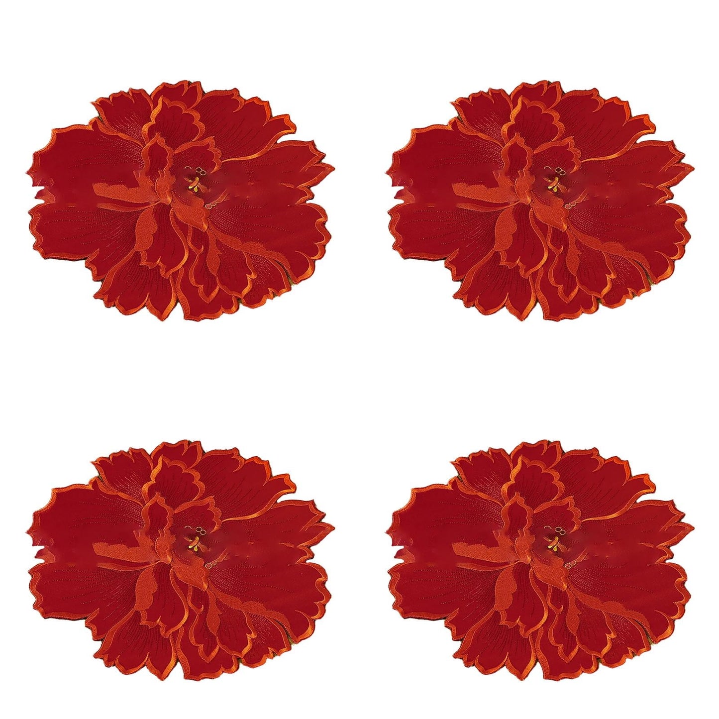 4 Pcs Flower Placemat,3D Flower Placemats,Flower Shape Placemat,Heat-Resistant And Washable Placemat for V1189-LWWAL-20260401-06732