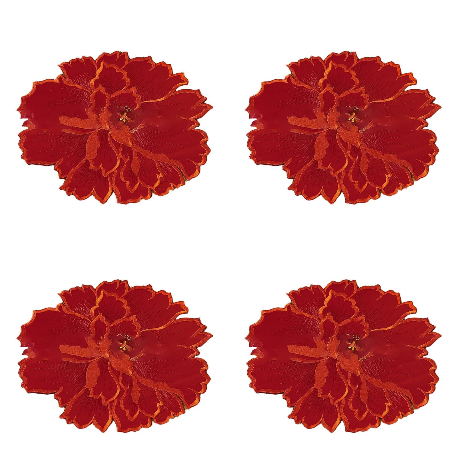 4 Pcs Flower Placemat,3D Flower Placemats,Flower Shape Placemat,Heat-Resistant And Washable Placemat for V1189-LWWAL-20260401-06732