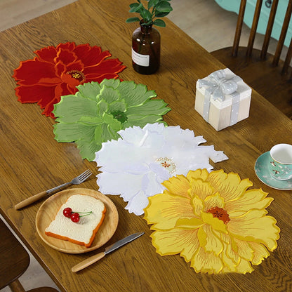 4 Pcs Flower Placemat,3D Flower Placemats,Flower Shape Placemat,Heat-Resistant And Washable Placemat for V1189-LWWAL-20260401-06732