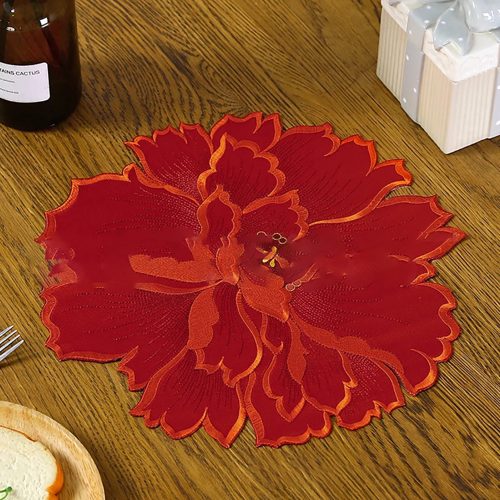 4 Pcs Flower Placemat,3D Flower Placemats,Flower Shape Placemat,Heat-Resistant And Washable Placemat for V1189-LWWAL-20260401-06732