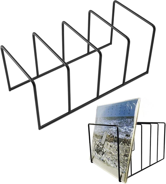 Vinyl Record Storage Holder Stand, Premium Metal Wire Magazine Rack and Book Holder, Functional and V1189-LWWAL-20260401-06742