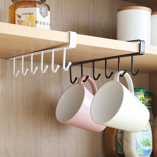 Under Cabinet Storage Mug Hooks, Under Cabinet Utensil Holder Hanger Hook, Double Sided Utensil Racks Coffee V1189-LWWAL-20260401-06776