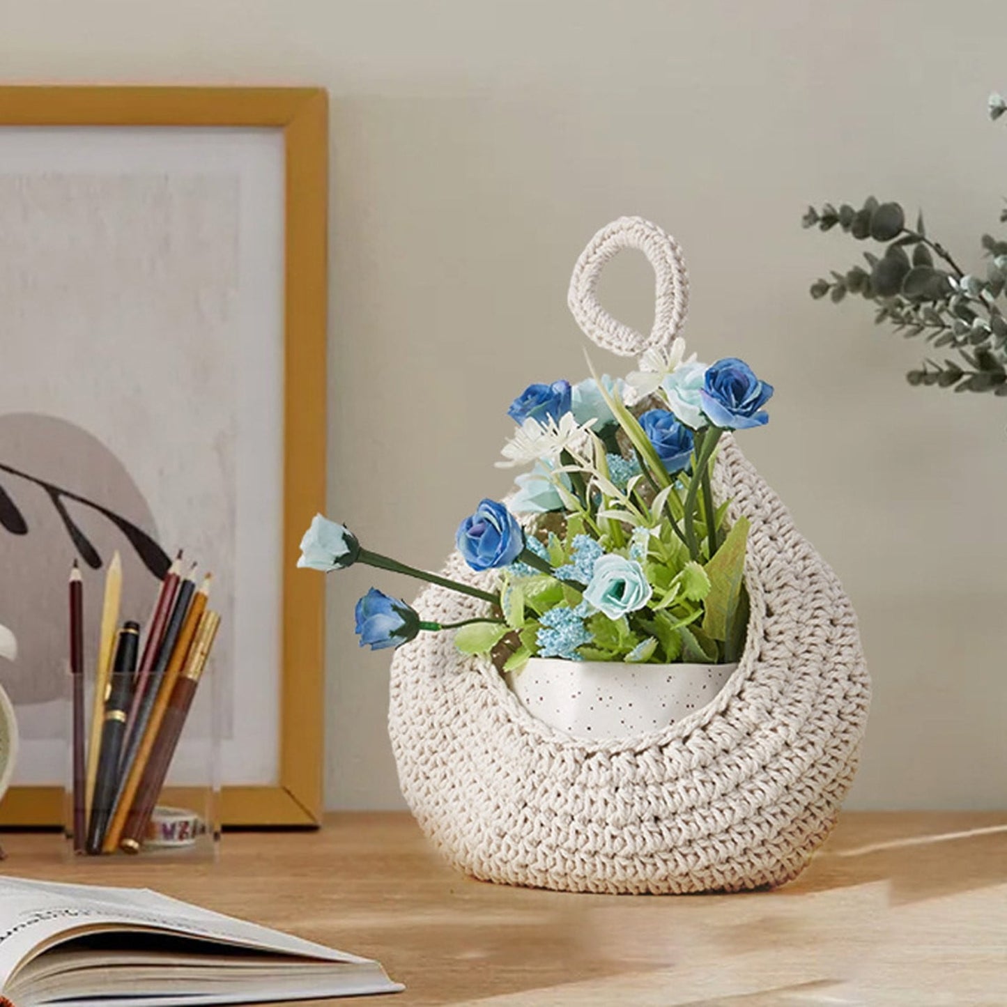 Woven Breads Baskets, Oval Small Fruit Baskets, Stackable Plastic Wicker Baskets for Serving Vegetables, V1189-LWWAL-20260401-06782