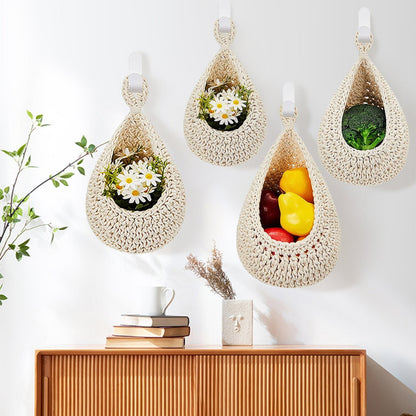 Woven Breads Baskets, Oval Small Fruit Baskets, Stackable Plastic Wicker Baskets for Serving Vegetables, V1189-LWWAL-20260401-06784