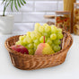 Woven Breads Baskets, Oval Small Fruit Baskets, Stackable Plastic Wicker Baskets for Serving Vegetables, V1189-LWWAL-20260401-06788
