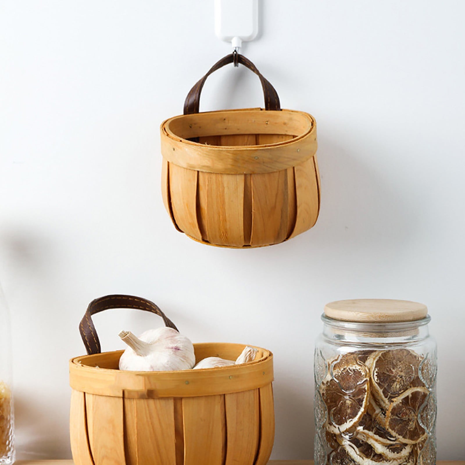 Woven Breads Baskets, Oval Small Fruit Baskets, Stackable Plastic Wicker Baskets for Serving Vegetables, V1189-LWWAL-20260401-06789