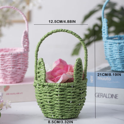 Woven Breads Baskets, Oval Small Fruit Baskets, Stackable Plastic Wicker Baskets for Serving Vegetables, V1189-LWWAL-20260401-06792