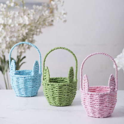 Woven Breads Baskets, Oval Small Fruit Baskets, Stackable Plastic Wicker Baskets for Serving Vegetables, V1189-LWWAL-20260401-06792
