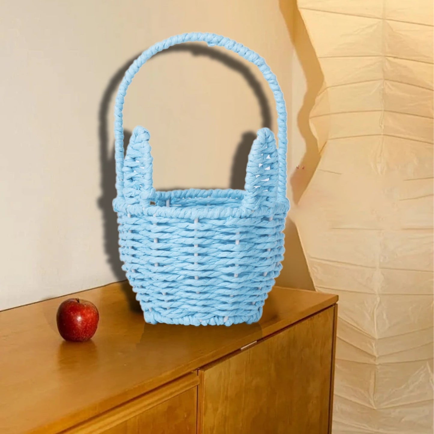 Woven Breads Baskets, Oval Small Fruit Baskets, Stackable Plastic Wicker Baskets for Serving Vegetables, V1189-LWWAL-20260401-06793