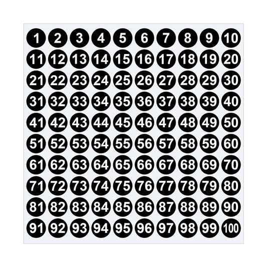1 Inch Round Number Stickers,1-100 Multi-Color Self-Adhesive Labels for Mailbox,Scrapbook,and DIY Crafts,Easy V1189-LWWAL-20260401-06802