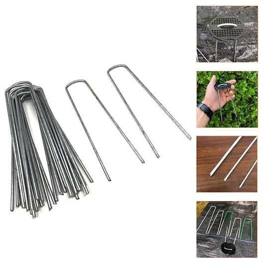 Garden Stakes Pins Landscape Staples, Durable Tent Stakes, Heavy Duty Galvanized Steel Metal Yard Stakes, V1189-LWWAL-20260401-06826