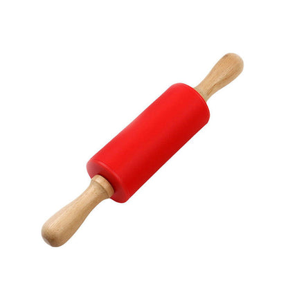 Mini Silicone Rolling Pin, Small Dough Roller with Wood Handle, Non-stick Rolling Pins with Handle, for Craft V1189-LWWAL-20260401-06834