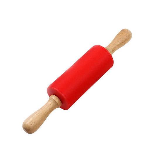 Mini Silicone Rolling Pin, Small Dough Roller with Wood Handle, Non-stick Rolling Pins with Handle, for Craft V1189-LWWAL-20260401-06834
