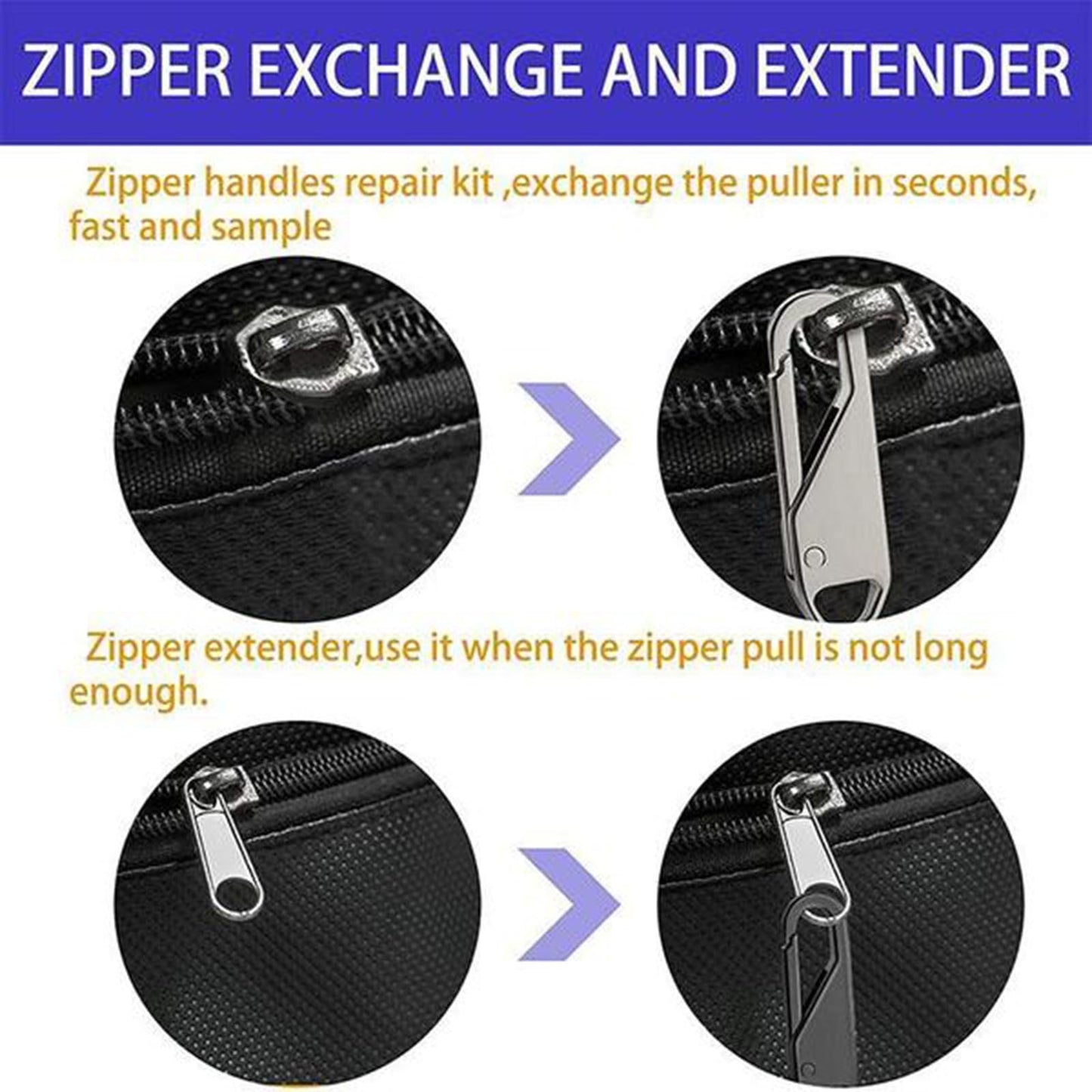 Zipper Pull Replacement, Heavy Duty Universal Zipper Puller, Detachable Zipper Pull Oval Tabs for Luggage V1189-LWWAL-20260401-06849