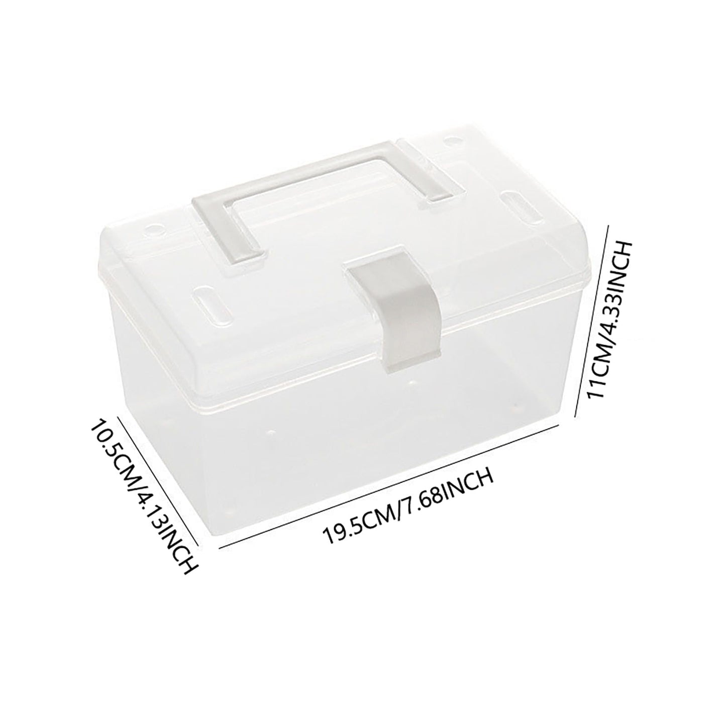 Transparent Storage Box, Clear Storage Latch Box Plastic Container Plastic Carrying Case with Handle and V1189-LWWAL-20260401-06871