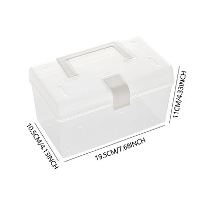 Transparent Storage Box, Clear Storage Latch Box Plastic Container Plastic Carrying Case with Handle and V1189-LWWAL-20260401-06871